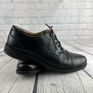 Chaps Dress Shoes Men's Size 12 W Black Leather Oxford Cap Toe 96-26844 Lace‎ Up